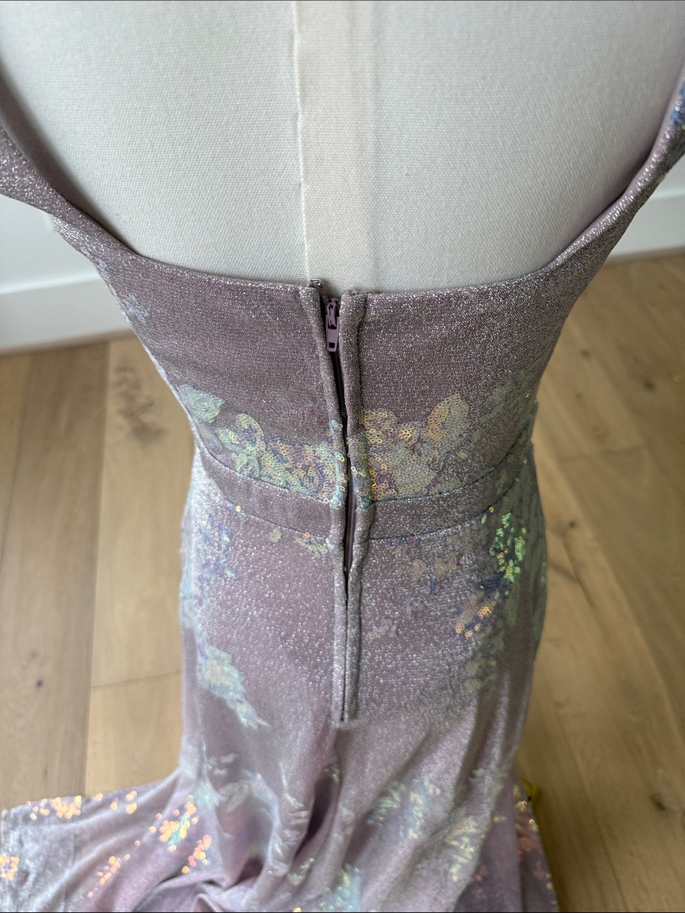 City Studio Lavender Floral Square-Neck Prom Gown - Picture 4 of 4